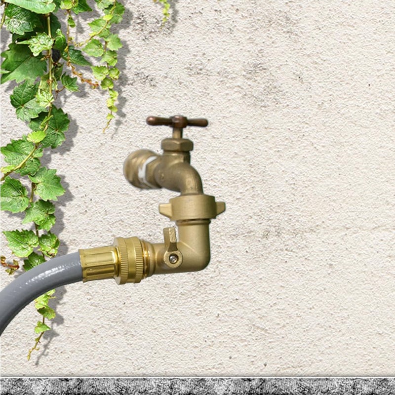 HQMPC 90 Degree Garden Hose Elbow with Shut Off Valve - 3/4" Brass RV Adapter - Image 4